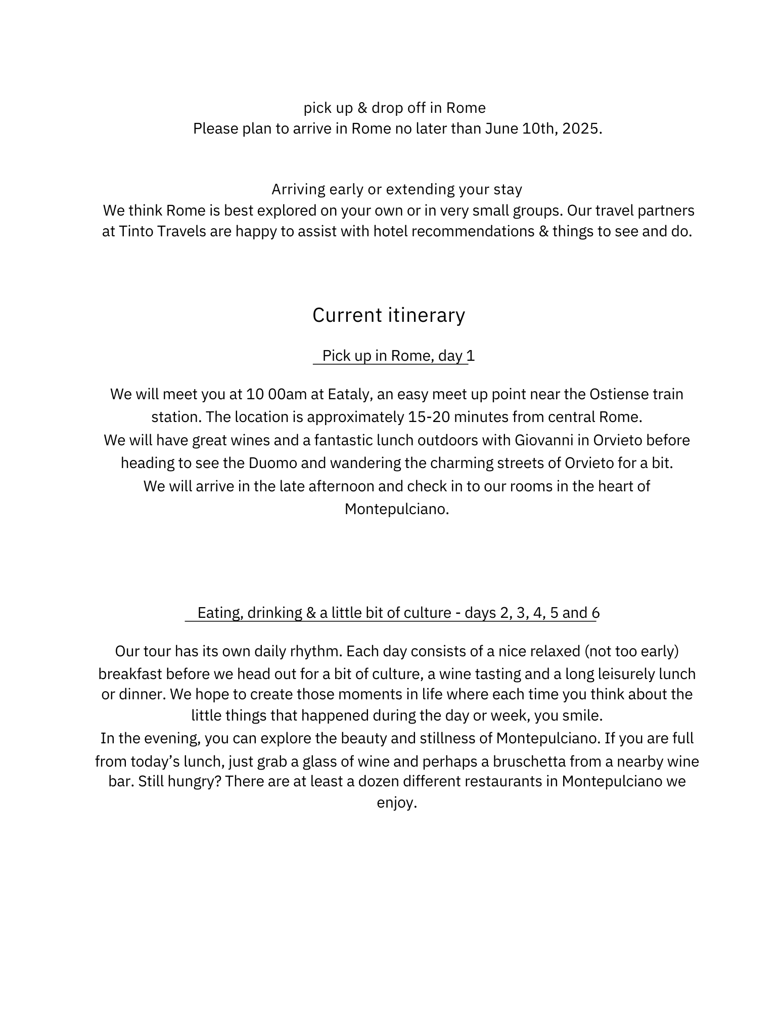 Tuscany itinerary pg. 2